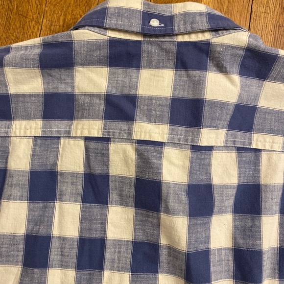 L.L. Bean Men’s XL-Reg Traditional Fit Blue & Cream Buffalo Plaid LS Shirt - Picture 5 of 9